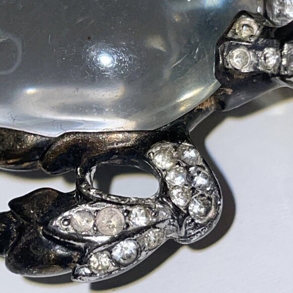 Crown Trifari Alfred Philippe Sterling Silver Jelly Belly Turtle Brooch Pin Read - Picture 10 of 16